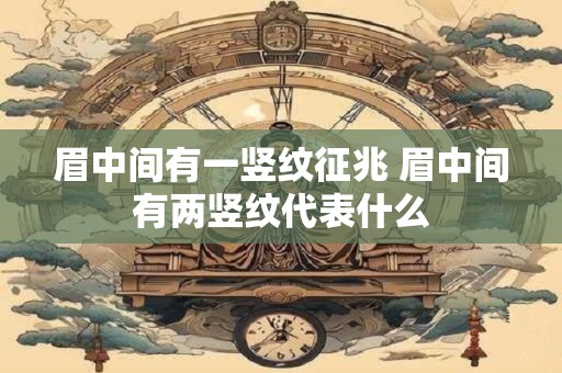 眉中间有一竖纹征兆 眉中间有两竖纹代表什么 眉中间有一竖纹征兆 眉中间有两竖纹代表什么