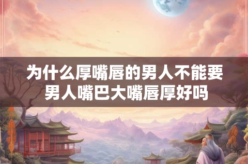 为什么厚嘴唇的男人不能要 男人嘴巴大嘴唇厚好吗