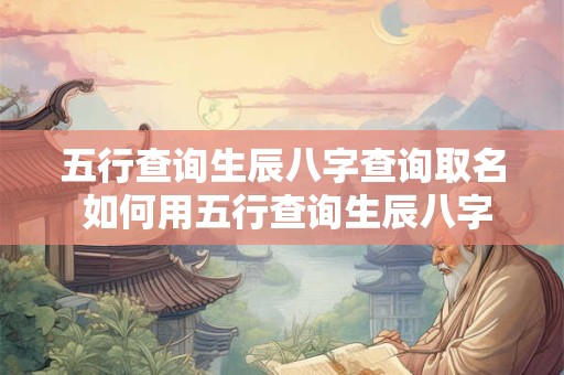 五行查询生辰八字查询取名 如何用五行查询生辰八字取名