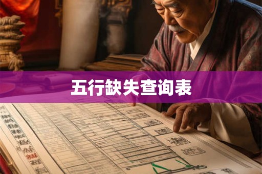 五行缺失查询表
