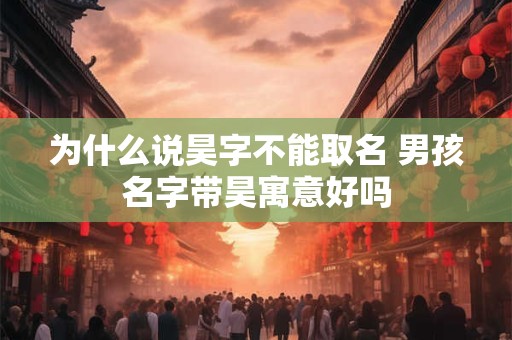 为什么说昊字不能取名 男孩名字带昊寓意好吗