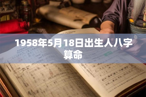 1958年5月18日出生人八字算命
