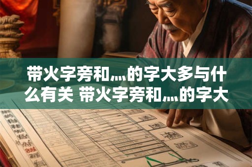 带火字旁和灬的字大多与什么有关 带火字旁和灬的字大多与哪些事物相关