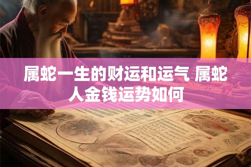 属蛇一生的财运和运气 属蛇人金钱运势如何