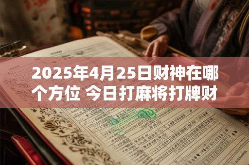 2025年4月25日财神在哪个方位 今日打麻将打牌财运方位