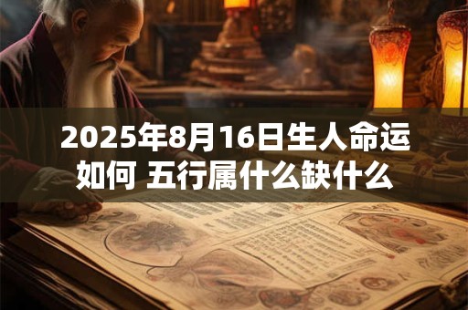 2025年8月16日生人命运如何 五行属什么缺什么