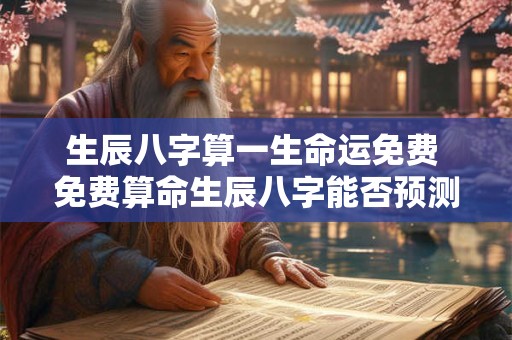 生辰八字算一生命运免费 免费算命生辰八字能否预测一生命运