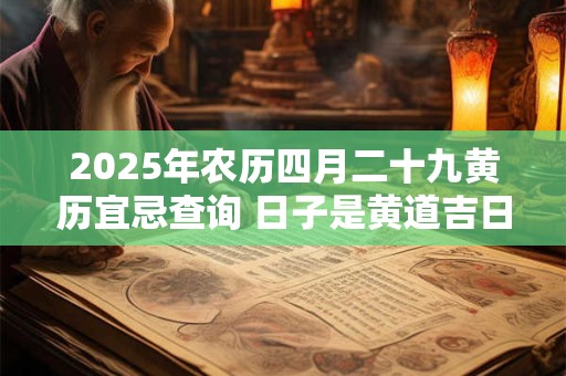 2025年农历四月二十九黄历宜忌查询 日子是黄道吉日吗