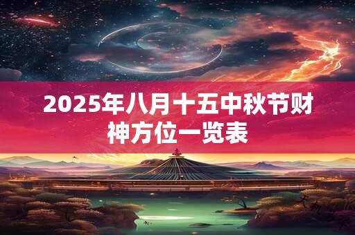 2025年八月十五中秋节财神方位一览表