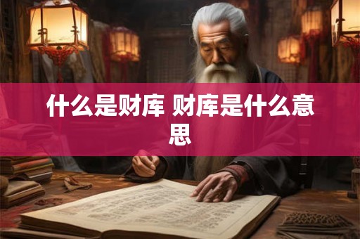什么是财库 财库是什么意思