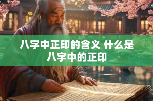 八字中正印的含义 什么是八字中的正印