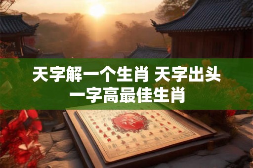 天字解一个生肖 天字出头一字高最佳生肖