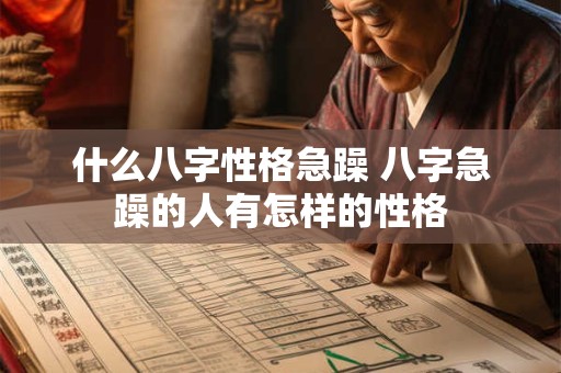 什么八字性格急躁 八字急躁的人有怎样的性格