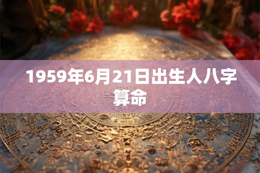 1959年6月21日出生人八字算命