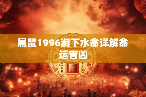 属鼠1996涧下水命详解命运吉凶