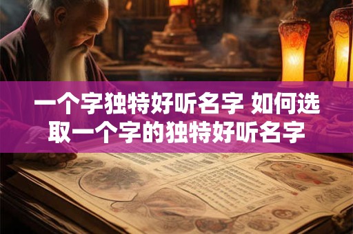 一个字独特好听名字 如何选取一个字的独特好听名字
