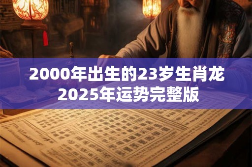 2000年出生的23岁生肖龙 2025年运势完整版