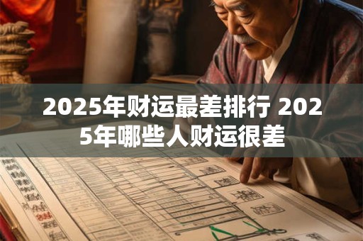 2025年财运最差排行 2025年哪些人财运很差
