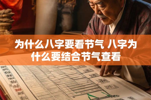 为什么八字要看节气 八字为什么要结合节气查看