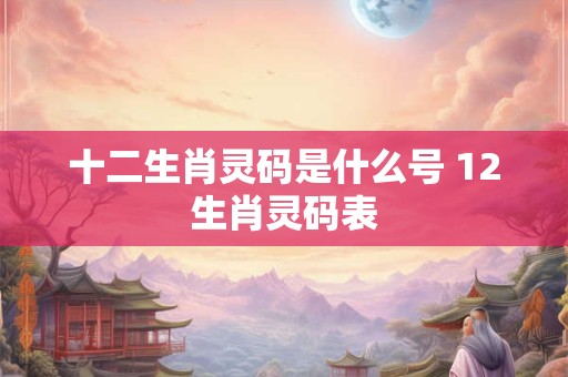 十二生肖灵码是什么号 12生肖灵码表