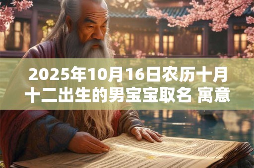 2025年10月16日农历十月十二出生的男宝宝取名 寓意好有内涵的名字 2025年10月16日农历十月十二出生的男宝宝取名 寓意好有内涵的名字