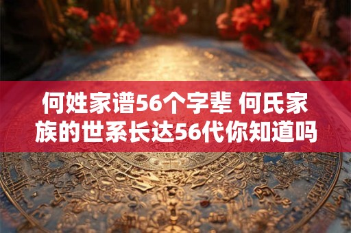 何姓家谱56个字辈 何氏家族的世系长达56代你知道吗