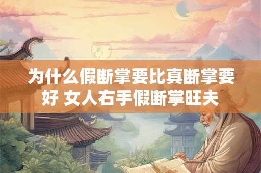 为什么假断掌要比真断掌要好 女人右手假断掌旺夫