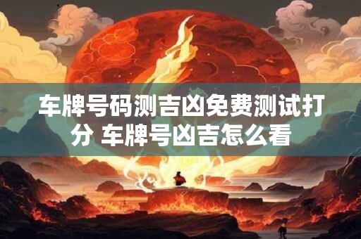 车牌号码测吉凶免费测试打分 车牌号凶吉怎么看