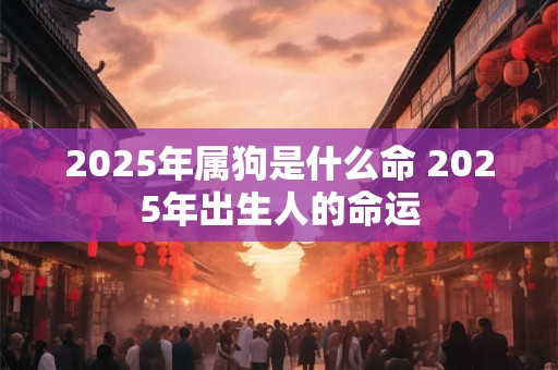 2025年属狗是什么命 2025年出生人的命运 2025年属狗是什么命 2025年出生人的命运