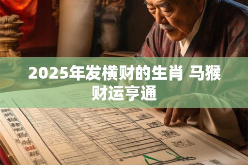2025年发横财的生肖 马猴财运亨通