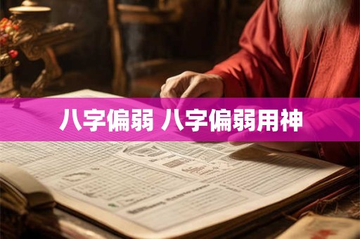 八字偏弱 八字偏弱用神