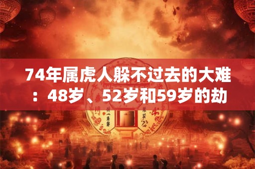 74年属虎人躲不过去的大难：48岁、52岁和59岁的劫难
