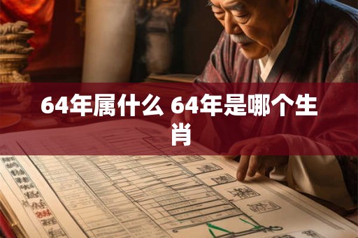 64年属什么 64年是哪个生肖