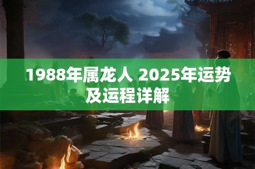 1988年属龙人 2025年运势及运程详解