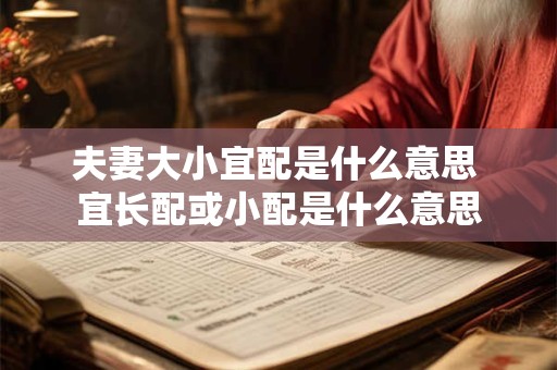 夫妻大小宜配是什么意思 宜长配或小配是什么意思