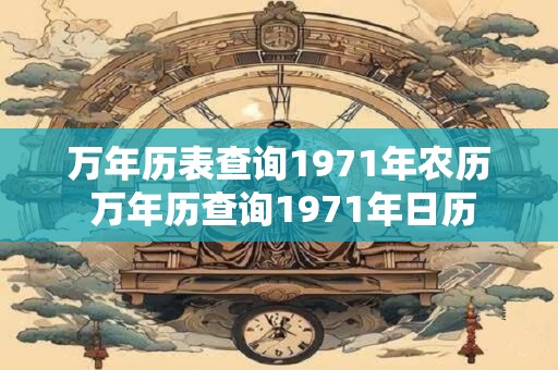 万年历表查询1971年农历 万年历查询1971年日历