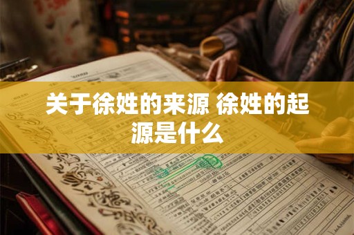关于徐姓的来源 徐姓的起源是什么