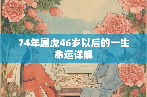 74年属虎46岁以后的一生命运详解
