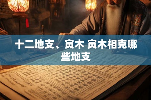 十二地支、寅木 寅木相克哪些地支