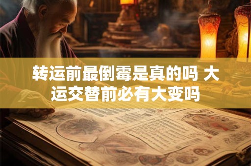 转运前最倒霉是真的吗 大运交替前必有大变吗