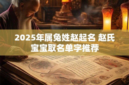 2025年属兔姓赵起名 赵氏宝宝取名单字推荐