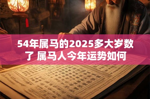 54年属马的2025多大岁数了 属马人今年运势如何