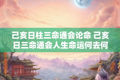 己亥日柱三命通会论命 己亥日三命通会人生命运何去何从