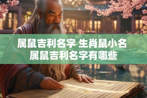 属鼠吉利名字 生肖鼠小名 属鼠吉利名字有哪些