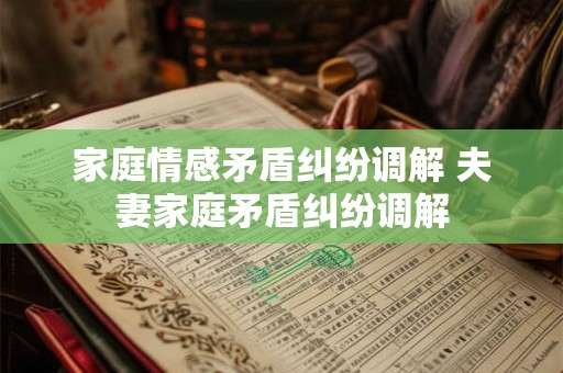 家庭情感矛盾纠纷调解 夫妻家庭矛盾纠纷调解
