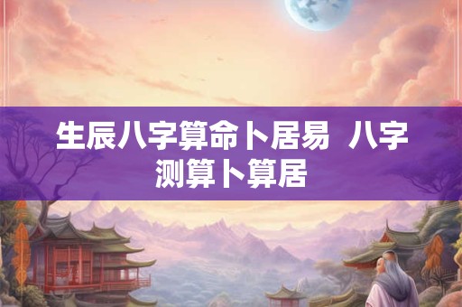 生辰八字算命卜居易  八字测算卜算居