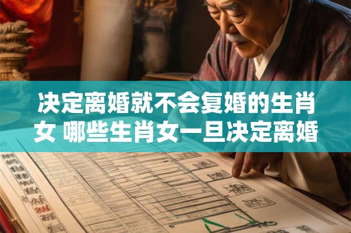 决定离婚就不会复婚的生肖女 哪些生肖女一旦决定离婚就不会复婚