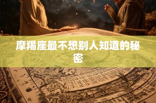 摩羯座最不想别人知道的秘密