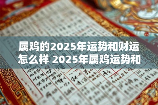 属鸡的2025年运势和财运怎么样 2025年属鸡运势和财运如何