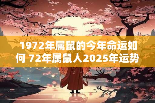 1972年属鼠的今年命运如何 72年属鼠人2025年运势怎么样